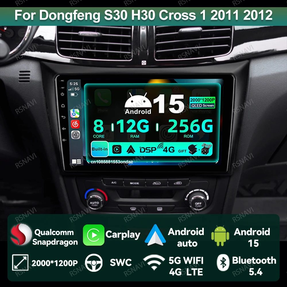 

Android 15 Car Radio For Dongfeng S30 H30 Cross 1 2011 - 2017 2018 Systems QLED IPS DVD Head Unit BT Navigation AI Voice 5G WIFI