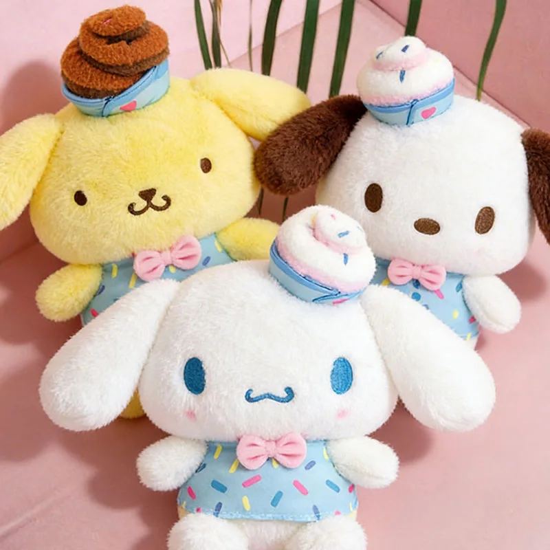 

Плюшевая игрушка Sanrio Cinnamoroll Pocompiler: милый мороженый рожок, мягкая кукла, кавайный подарок для детей