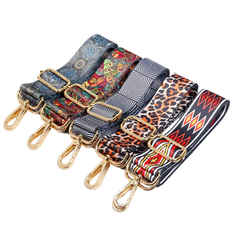 Replaceable Bag Accessories for Women Ethnic Style Colorful Adjustable Shoulder Bag Strap Travel Accessories