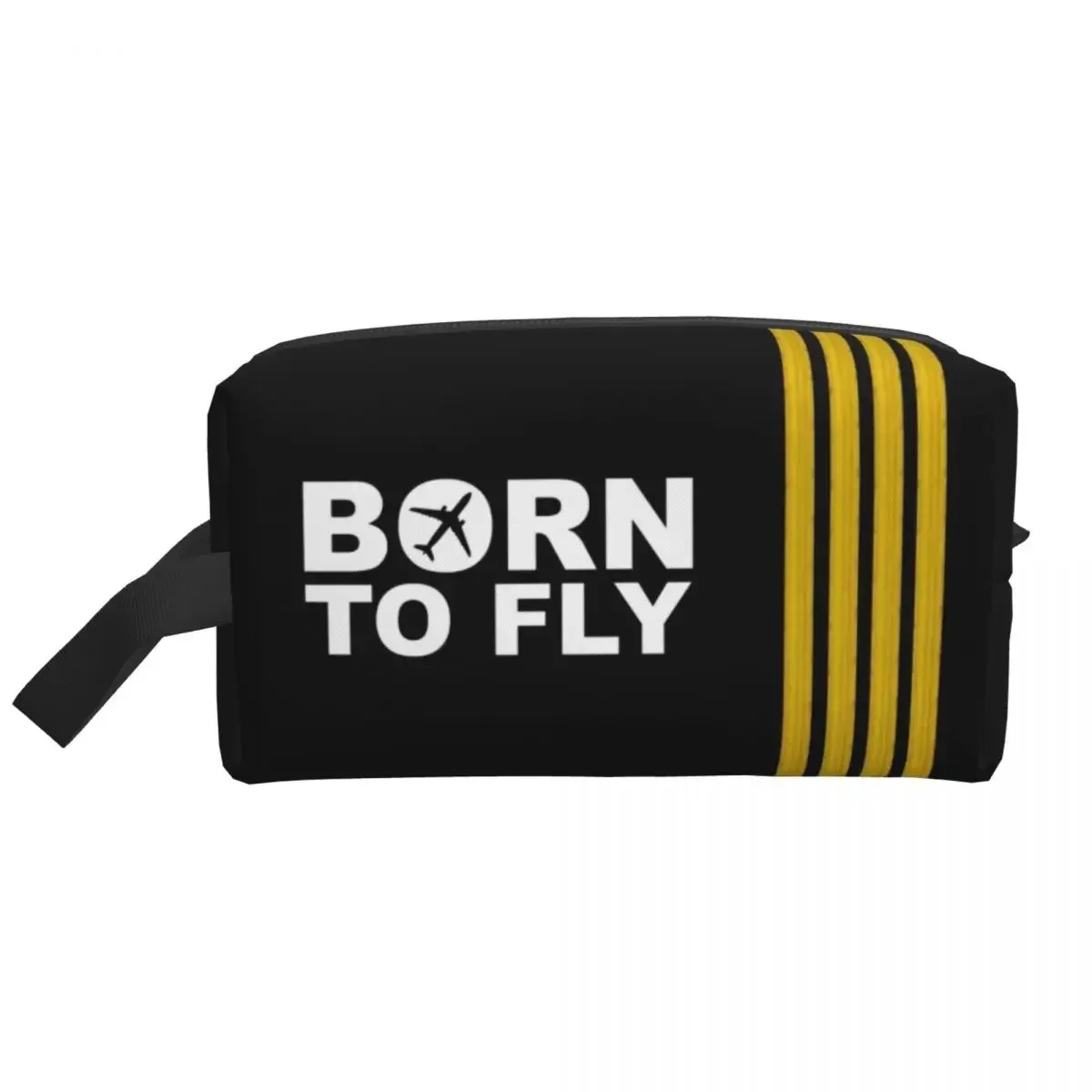 Born To Fly Captain Stripes Flight Pilot Сумка для туалетных принадлежностей Авиация Авиатор Самолет Органайзер для макияжа Косметический органайзер для хранения Dopp Kit Case