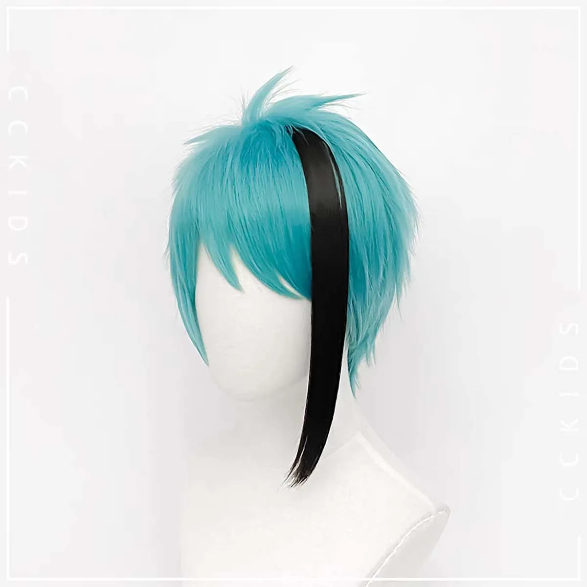 Game Twisted Wonderland Floyd Leech Blue Black Mixed Cosplay Wig For Men