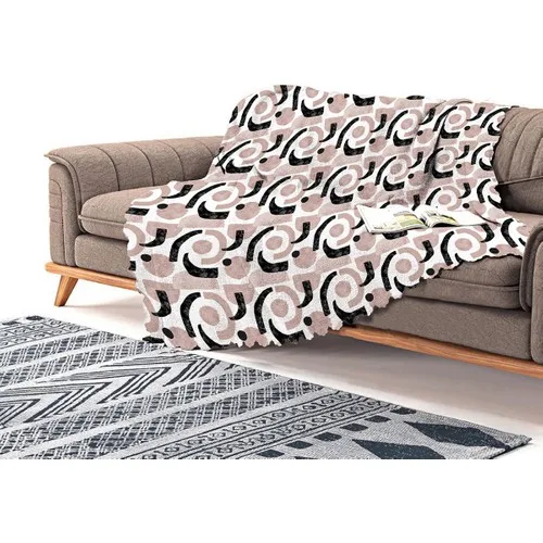 Realhomes White Ground Abstract Geometric Drawing Pattern Chenille Seat Cover