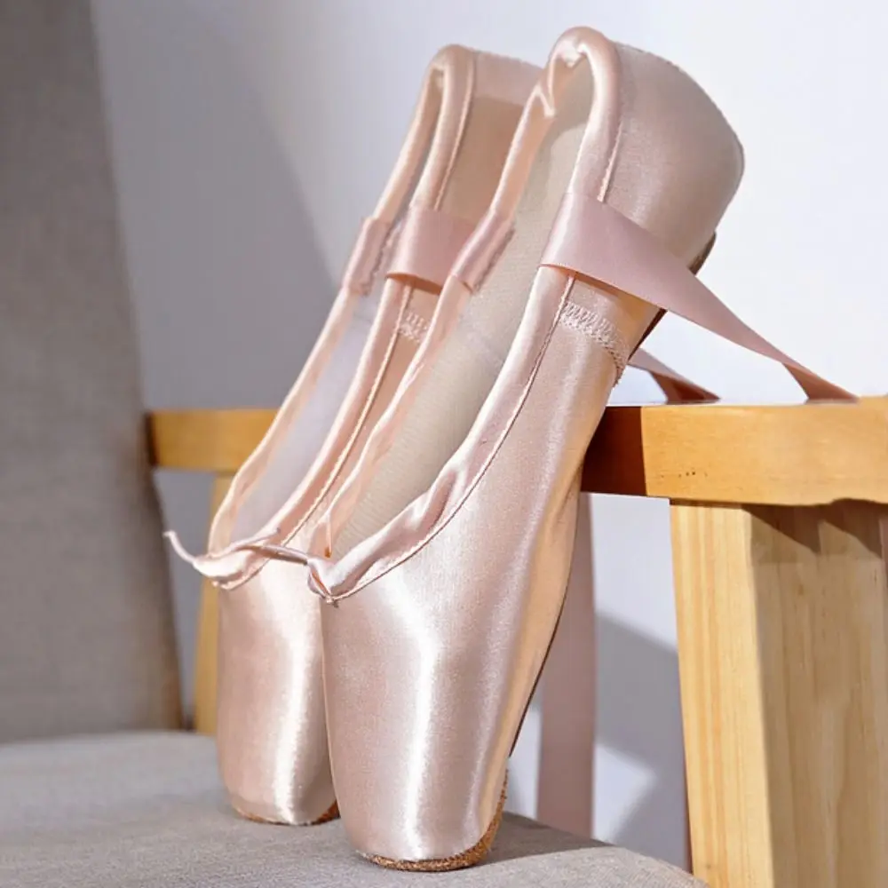 Pilate Satin Girls' Ballet Shoes Elastic Soft Sole Pointe Shoes Professional Pointy Dancing Shoes Dance Class