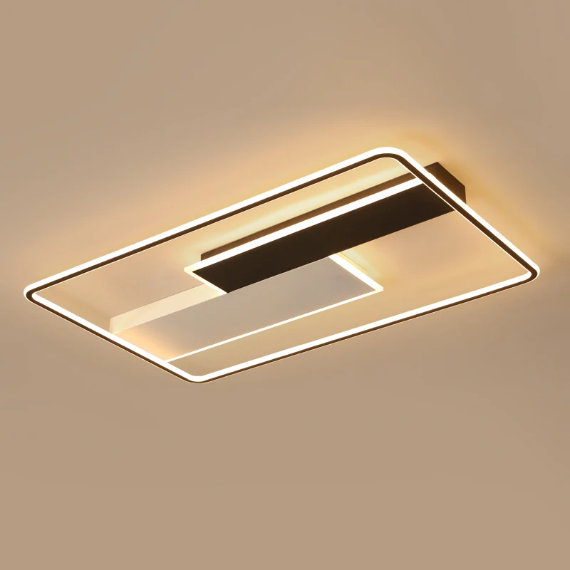 Plafonnier LED noir et blanc au design créatif moderne, éclairage d'intérieur, luminaire de plafond, idéal pour un salon, une chambre à coucher ou une cuisine