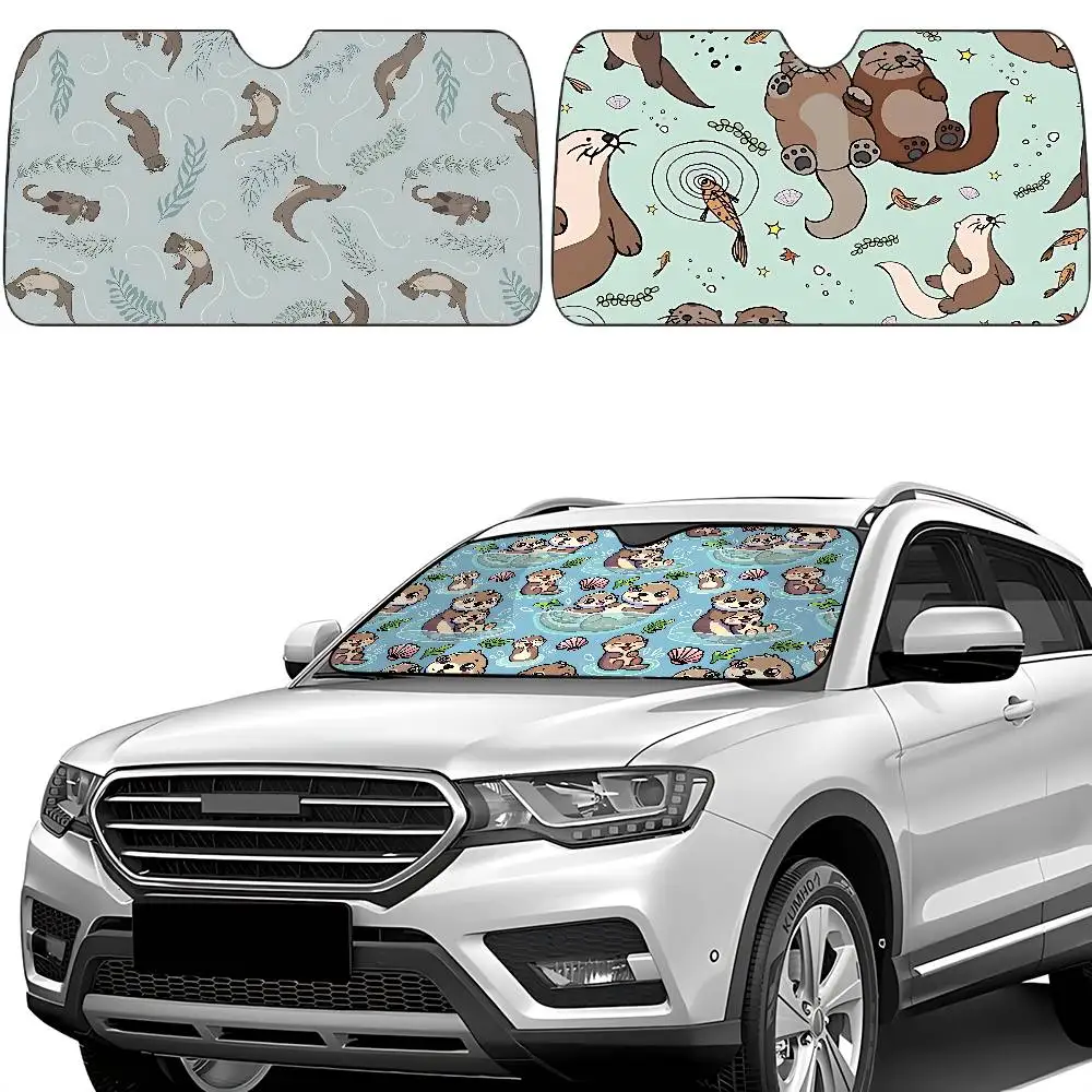 

Otter Car SunShade Windscreen Front Window Visor 70x130cm Sun Visor Solar Protect Plaid Gift Novelty Car