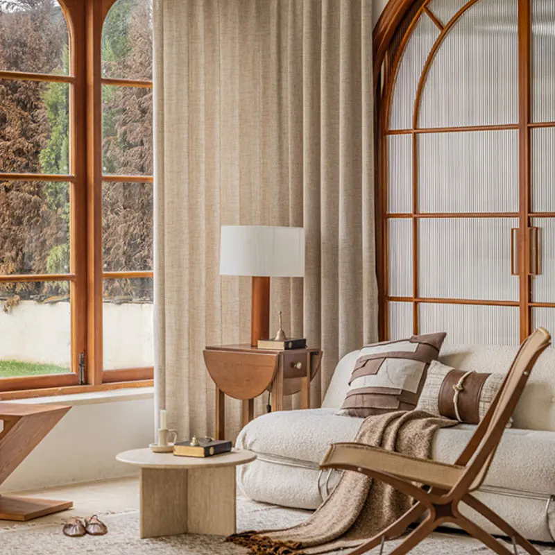 1/2 لوحة من الكتان على الطراز الياباني ستارة شاش شبه شفافة غزل كتان قوس قزح ستارة غرفة نوم للشرفة مصنوعة من القطن والكتان