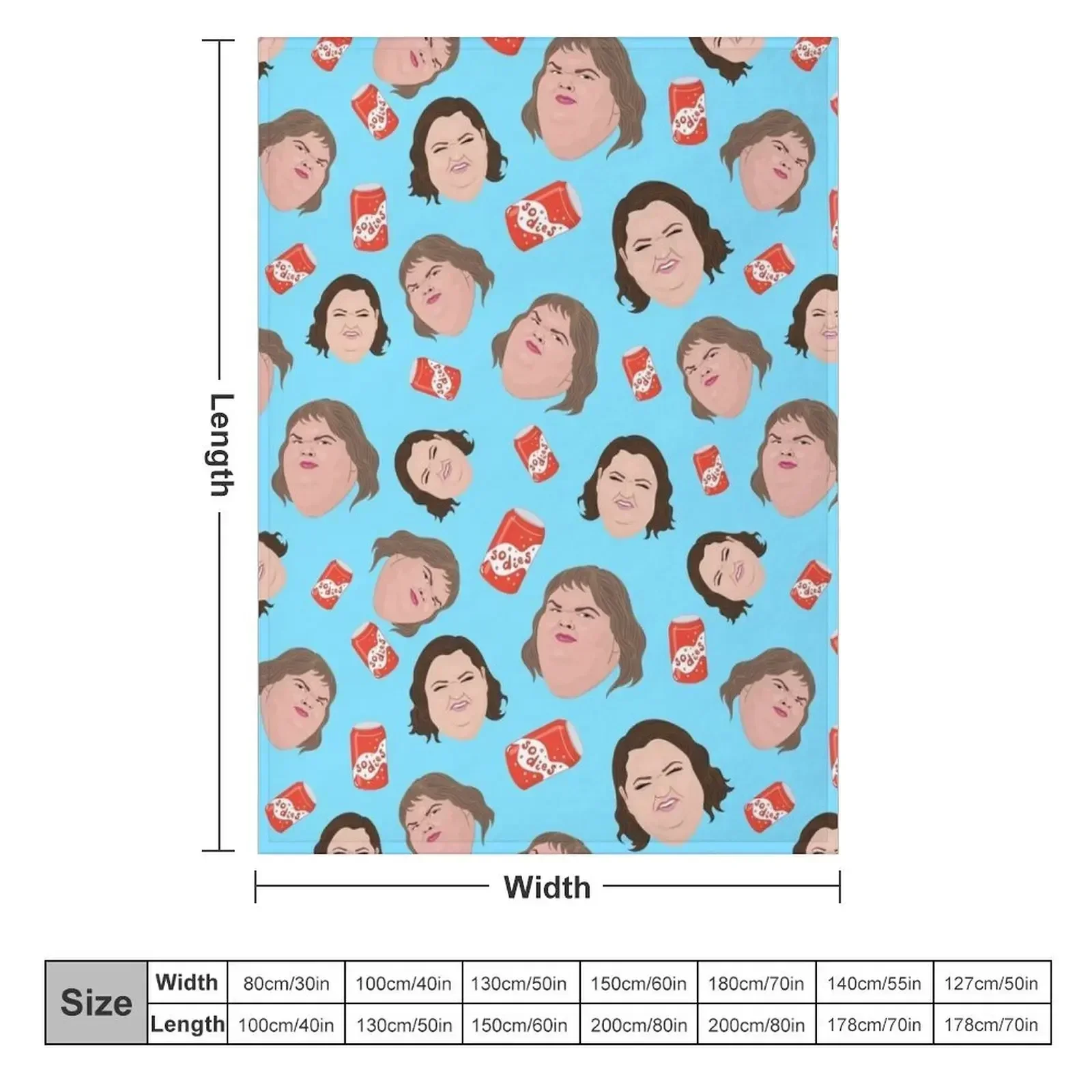 1000lb Sisters - Repeat Print - Sodies - Slaton Sisters Amy Tammy Throw Blanket