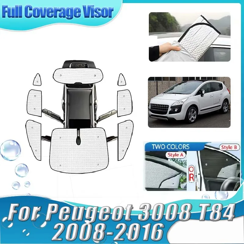 

Солнцезащитный козырек для Peugeot 3008 T84, аксессуары MK1 2008-2016, полная защита от солнца на лобовое стекло, солнцезащитные козырьки, защита от УФ-лучей, автомобильные аксессуары
