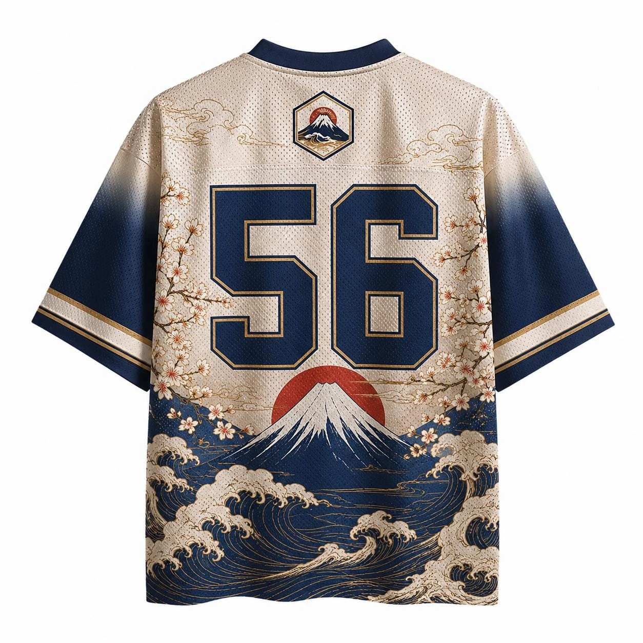 2026 Summer Fashion Trendy Japanese Sunset Mount Fuji Scenery 3D Printing Outdoor Leisure Fitness Style V-neck T-shirt Large