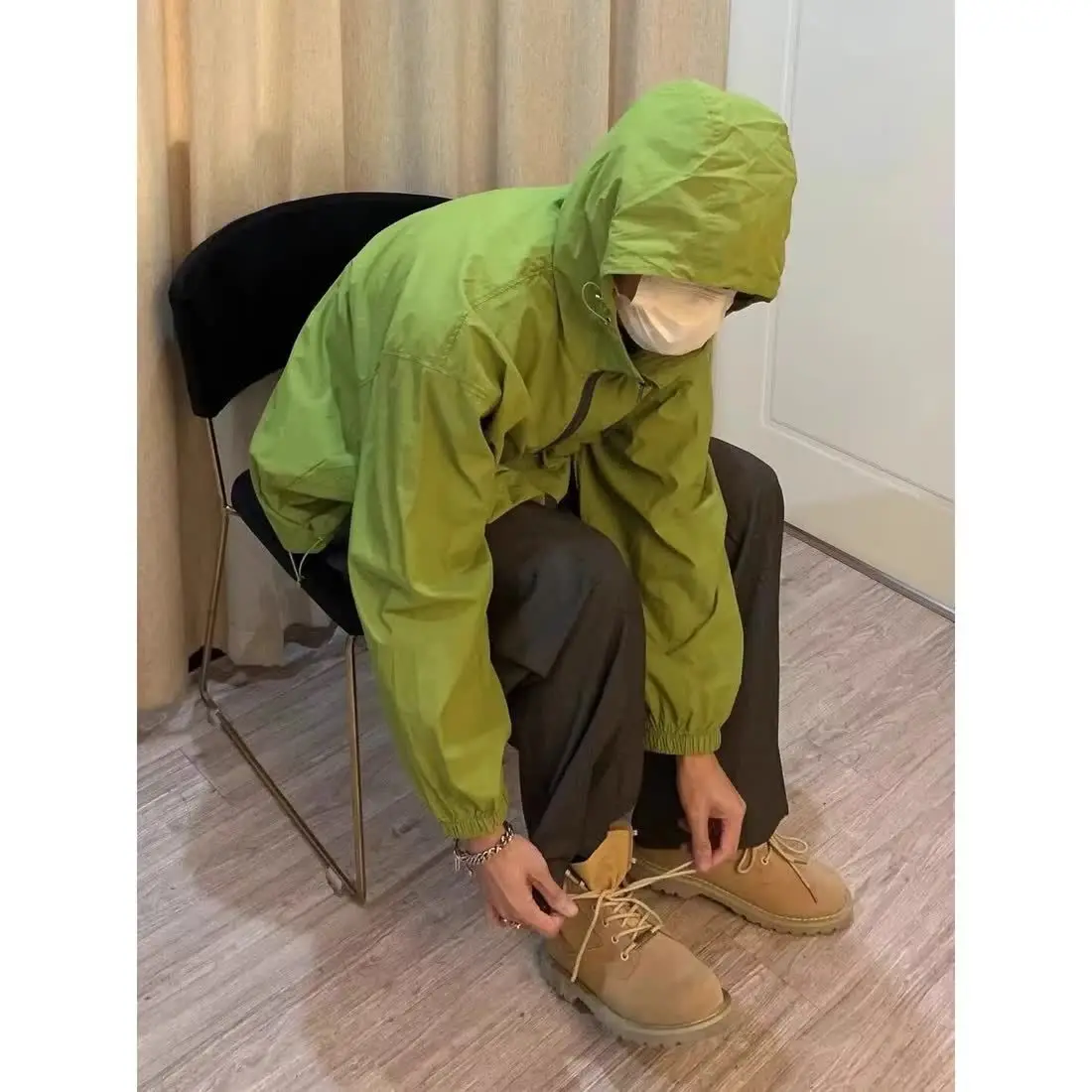 

Men's Sunscreen Lightweight Jacket 2024 Summer New Green Hooded Breathable Japanese Style Anti-ultraviolet Outdoor Male Coat Top