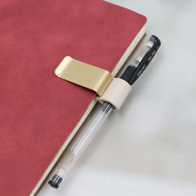 Personalized Metal Pen Clip for Notebooks Portable Anti Lost Pen Holder Sleeve Stationery Storage Accessory for Daily Use