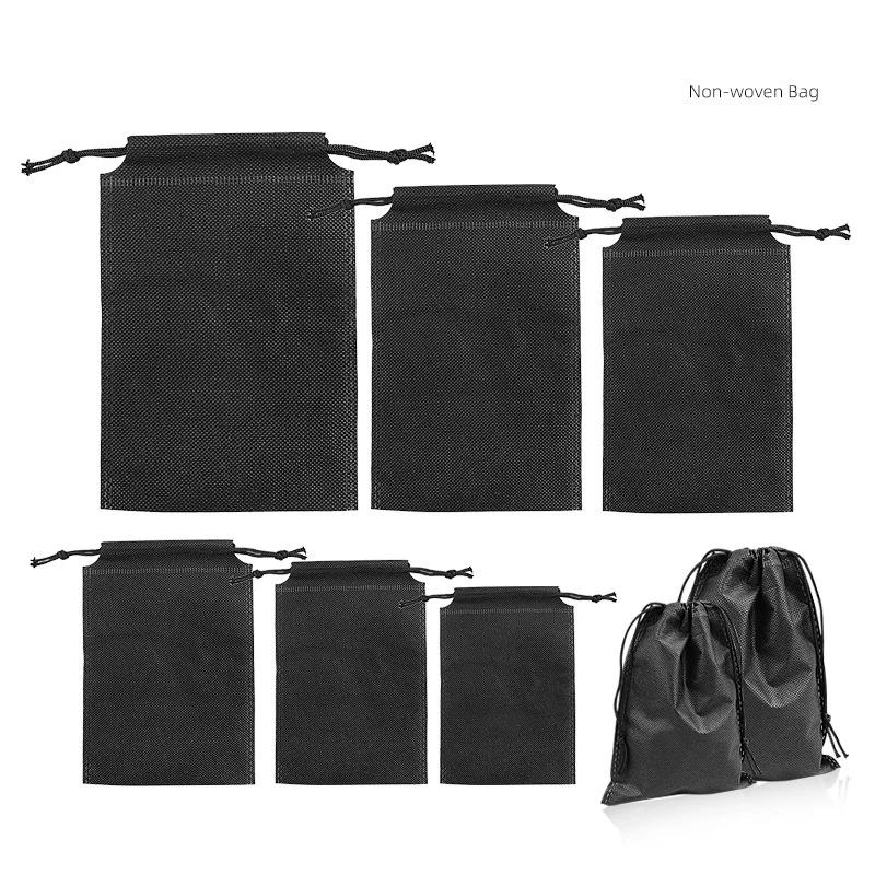 1Pc Shoe Dust Covers Travel Pouch Shoe Bags Non-Woven Dustproof Drawstring Clear Storage Bag Drying Shoes Protect Shoes