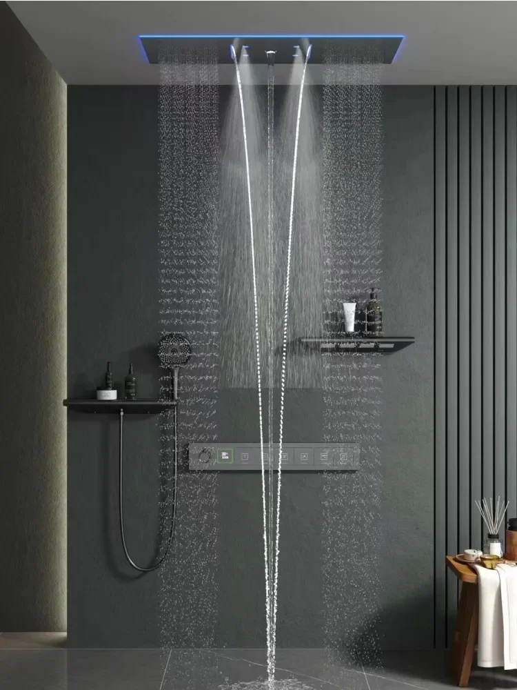 6 functions wall shower thermostatic bath tap luxury wall shower concealed constant  shower set embedded thermostatic set