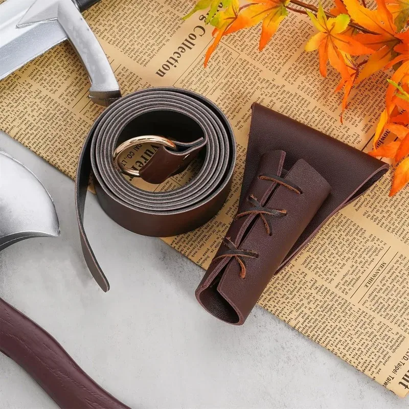 ซองดาบแบบ 2 ชิ้น พร้อมเชือกผูก ซองดาบ+เข็มขัดคาดเอว สไตล์ยุคกลาง ยุคฟื้นฟูศิลปวิทยา และที่ใส่ดาบสำหรับฮาโลวีน นักรบ