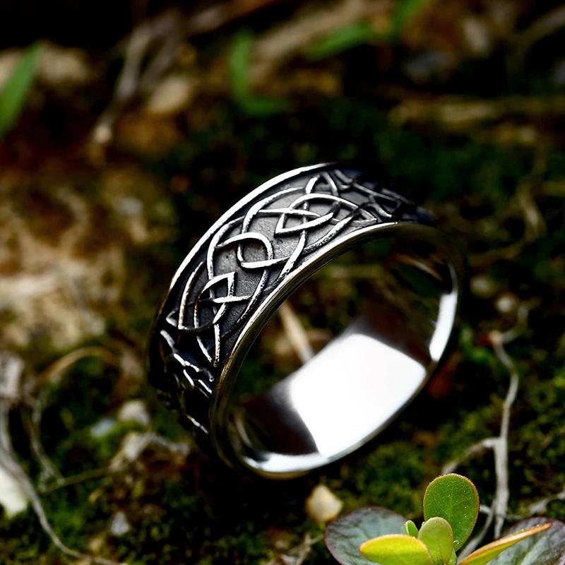 BEIER Viking Ring Punk retroTitanium Stainless Steel Norse Viking Amulet eagle wolf totem Fashion For Men Jewelry BR8-891