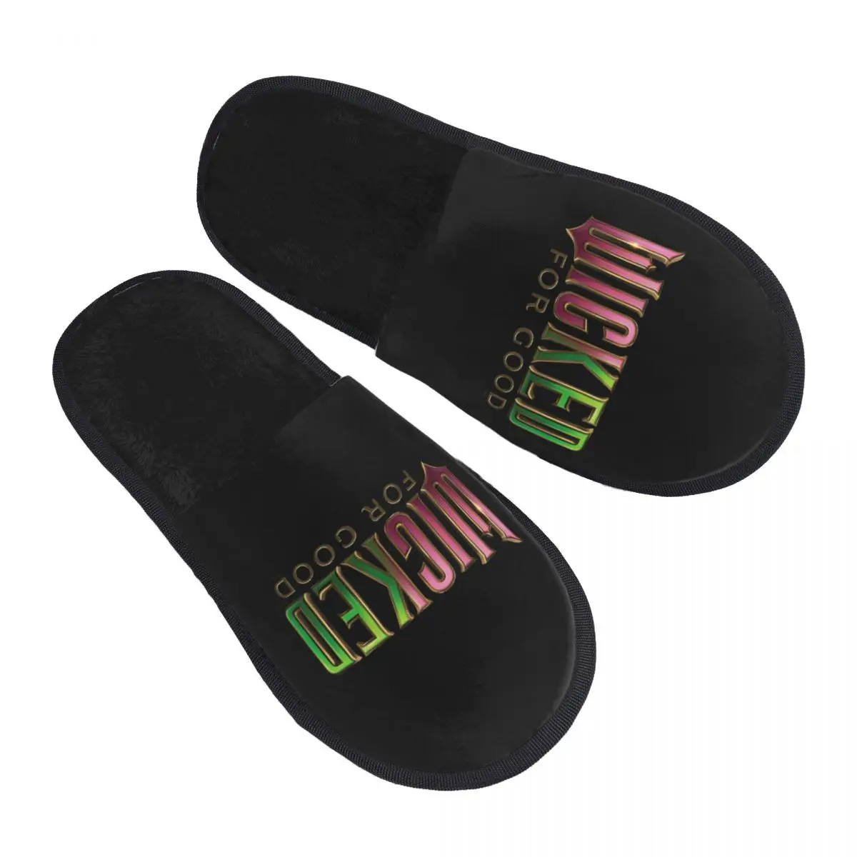 

Wicked For Good Pink To Green Winter House Slippers Bedroom Soft Household Fur Slides Slippers Non Slip