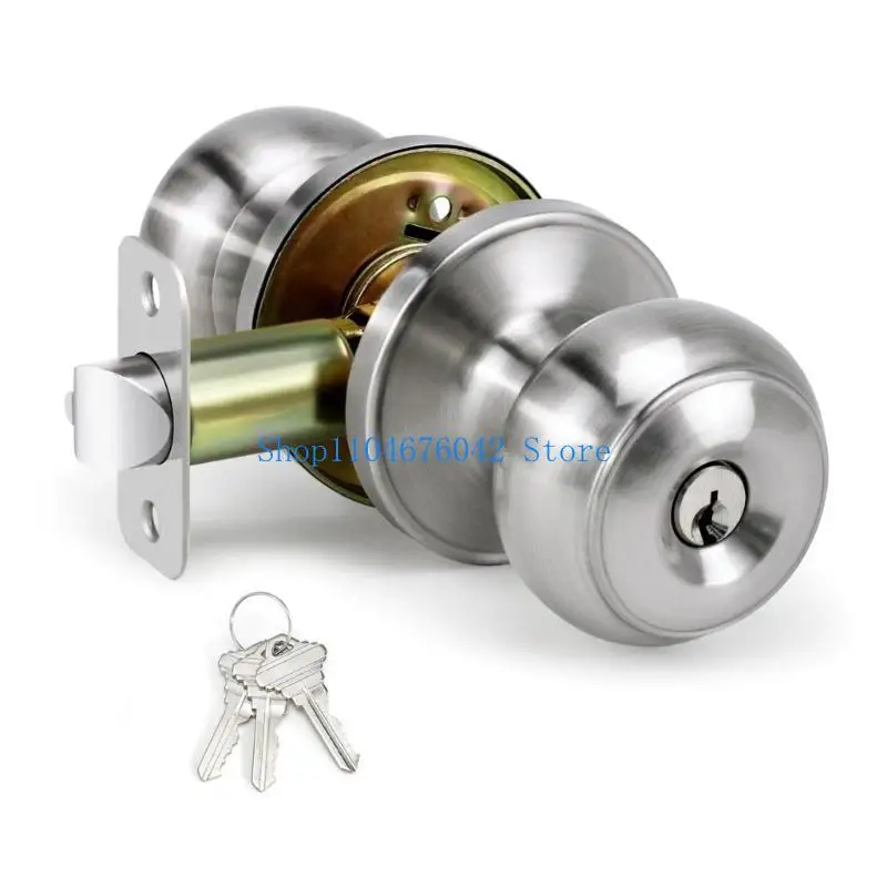5asd Entrance Lock Door Handles Round Door Knobset Handle for Entrance Passages Lock