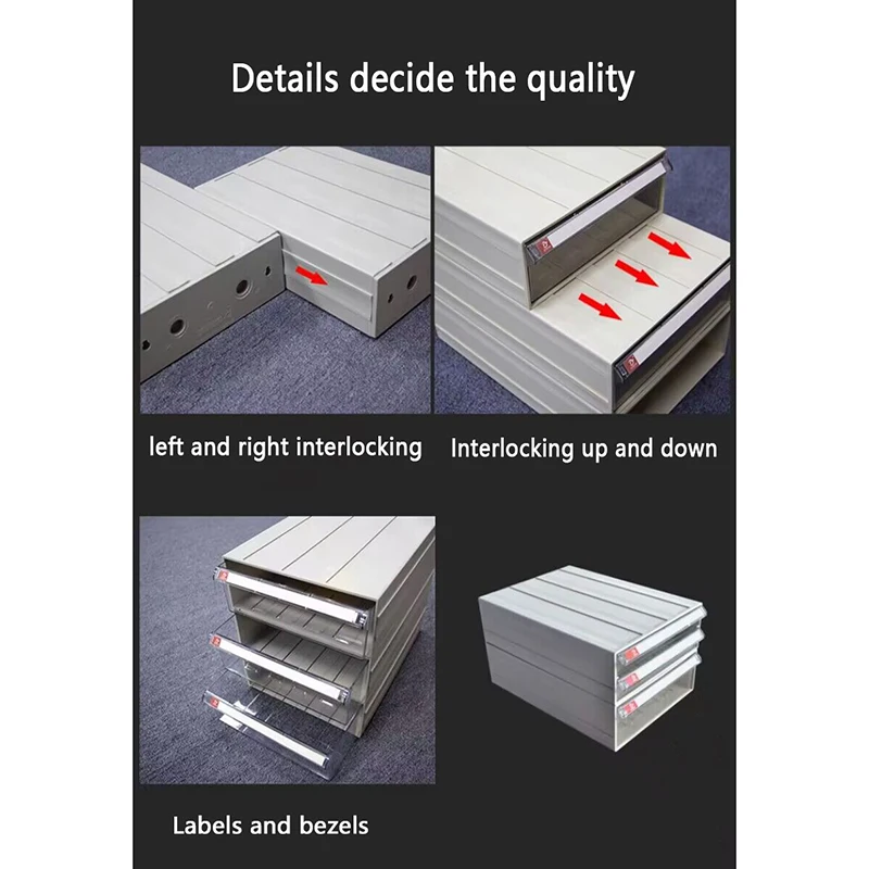 A4 File Box Drawer-Type Component Box Data File Storage Desktop Storage Box Cofmbination File Cabinet