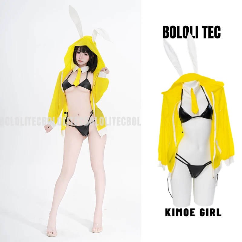 

Games NIKKE The Goddess of Victory Cosplay Leather Bikini Coat Swimwear Sexy Bunny Girl For Hallowmas Carnival Women Giry