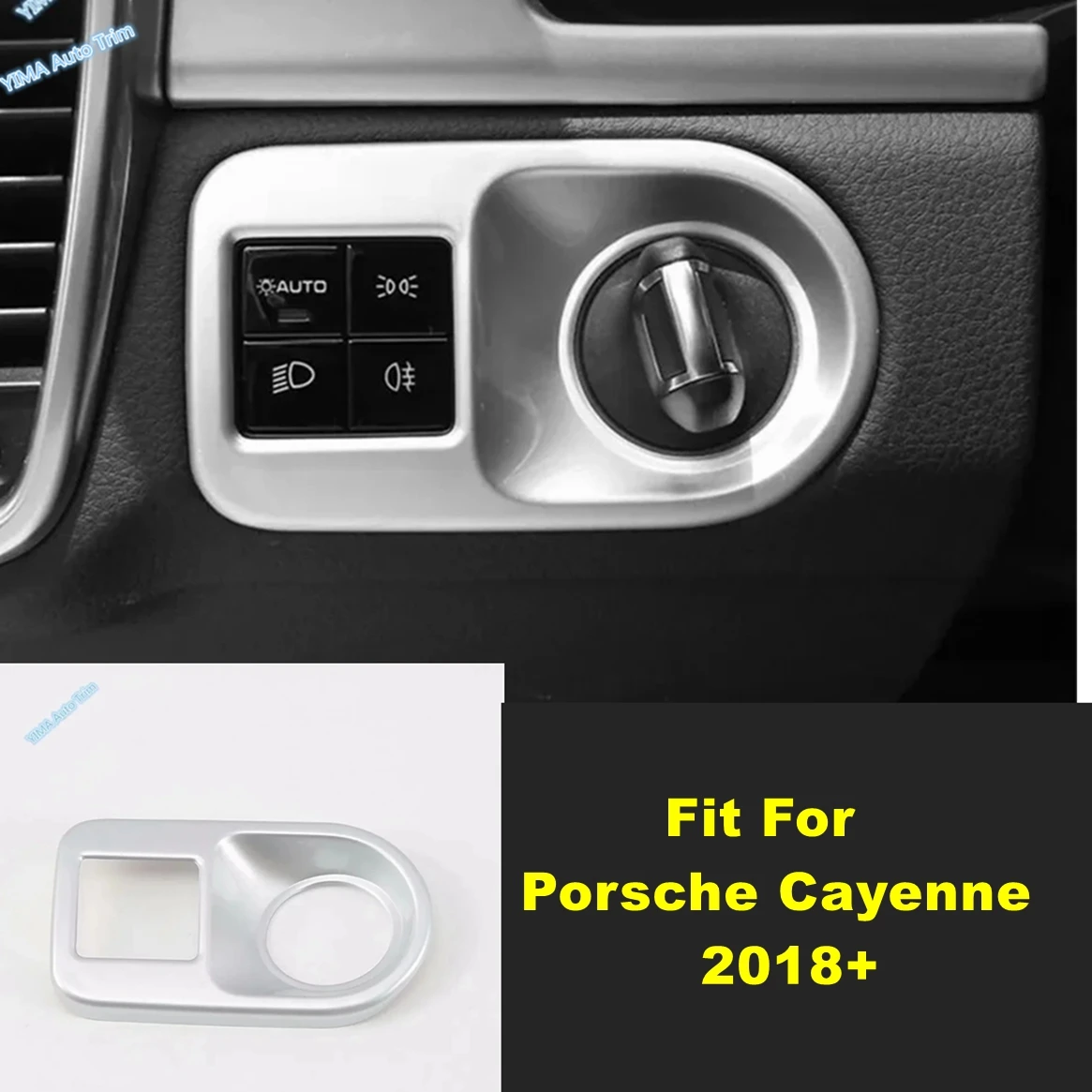 ABS Auto Front Head Lights Headlight Switches Button Decoration Cover Trim For Porsche Cayenne 2018 - 2023 Interior Accessories