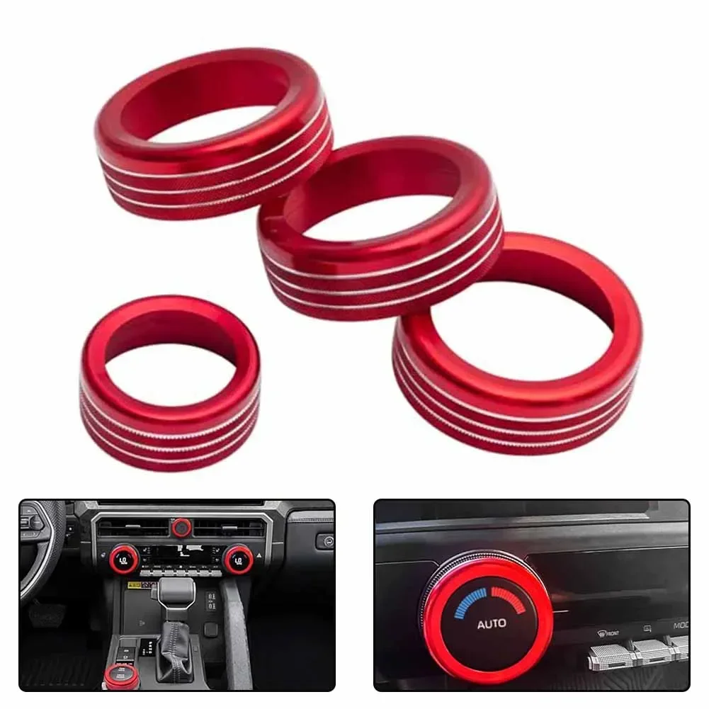 1 Juego de cubiertas de perilla de aire acondicionado para consola central de coche, cubiertas de interruptor de aire acondicionado para Toyota, Tacoma, 4 Runner 2024 +