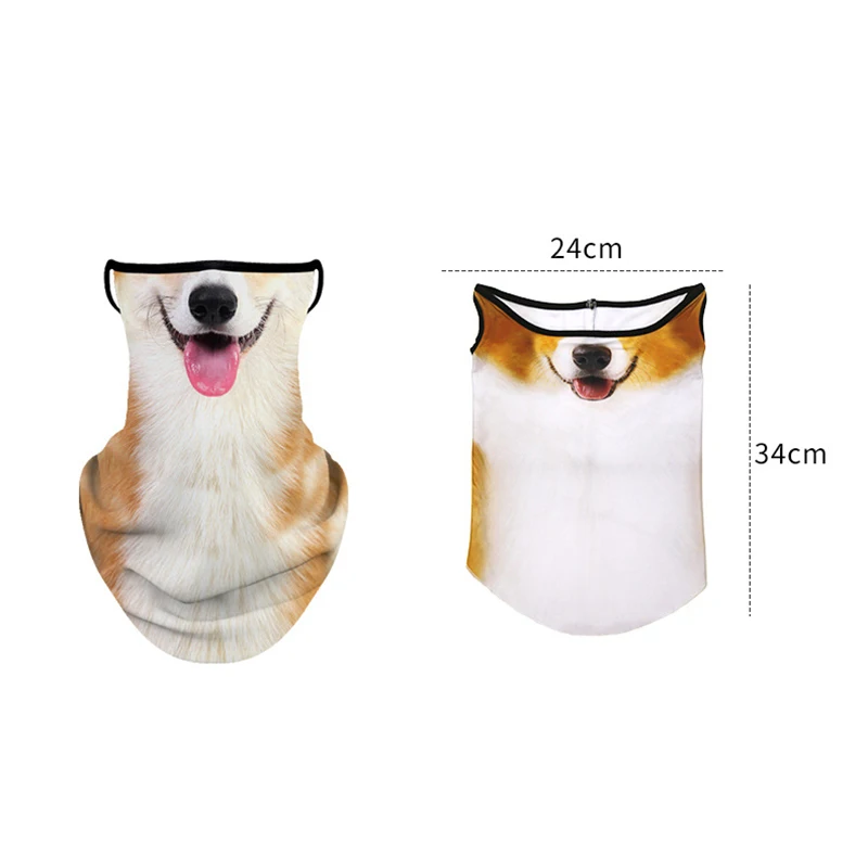 1pc 3D Cat Dog Cute Animal Balaclava Motorcycle Hat Summer lce Silk Breathable Bandana Cycling Running Face Mask Cover Scarf image 2