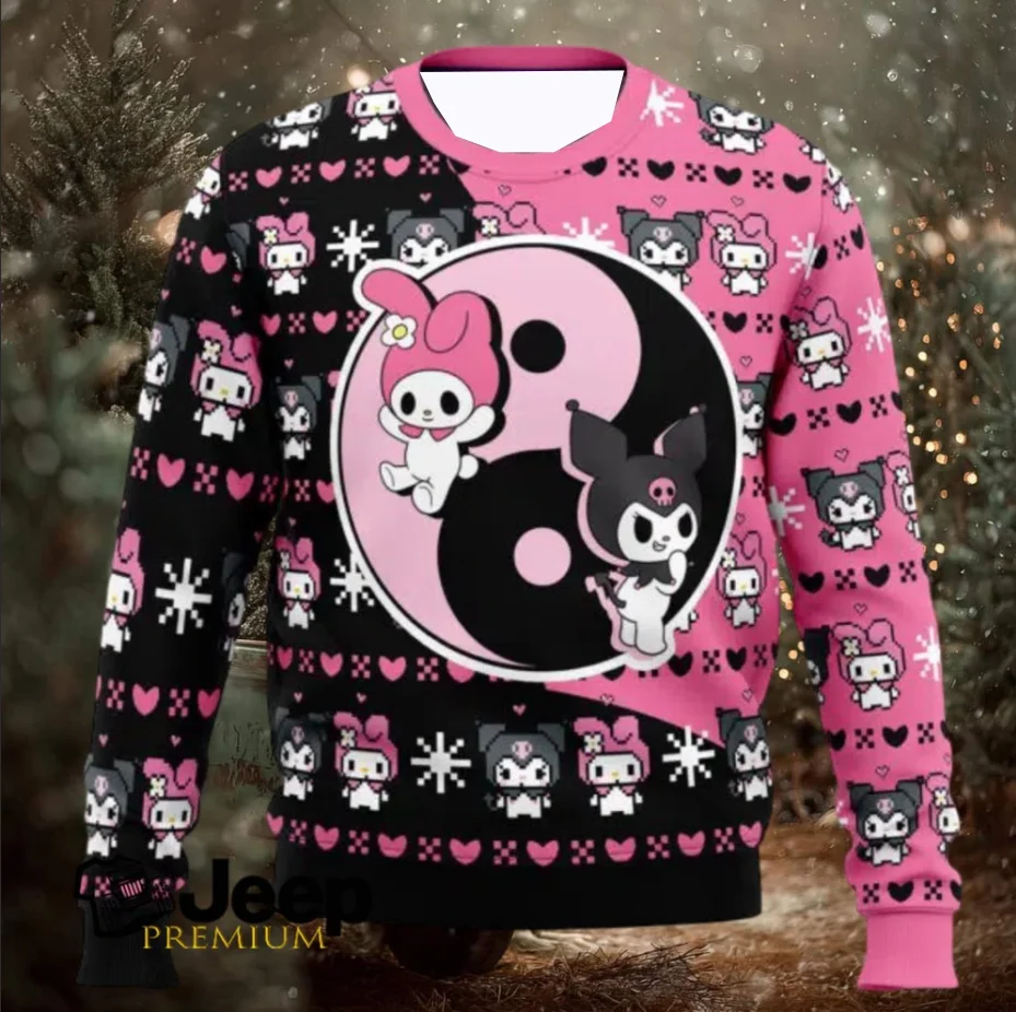 2026 My Melody Sanrio Ugly Christmas Sweater Y2K oversized casual family parent-child clothing for comfort