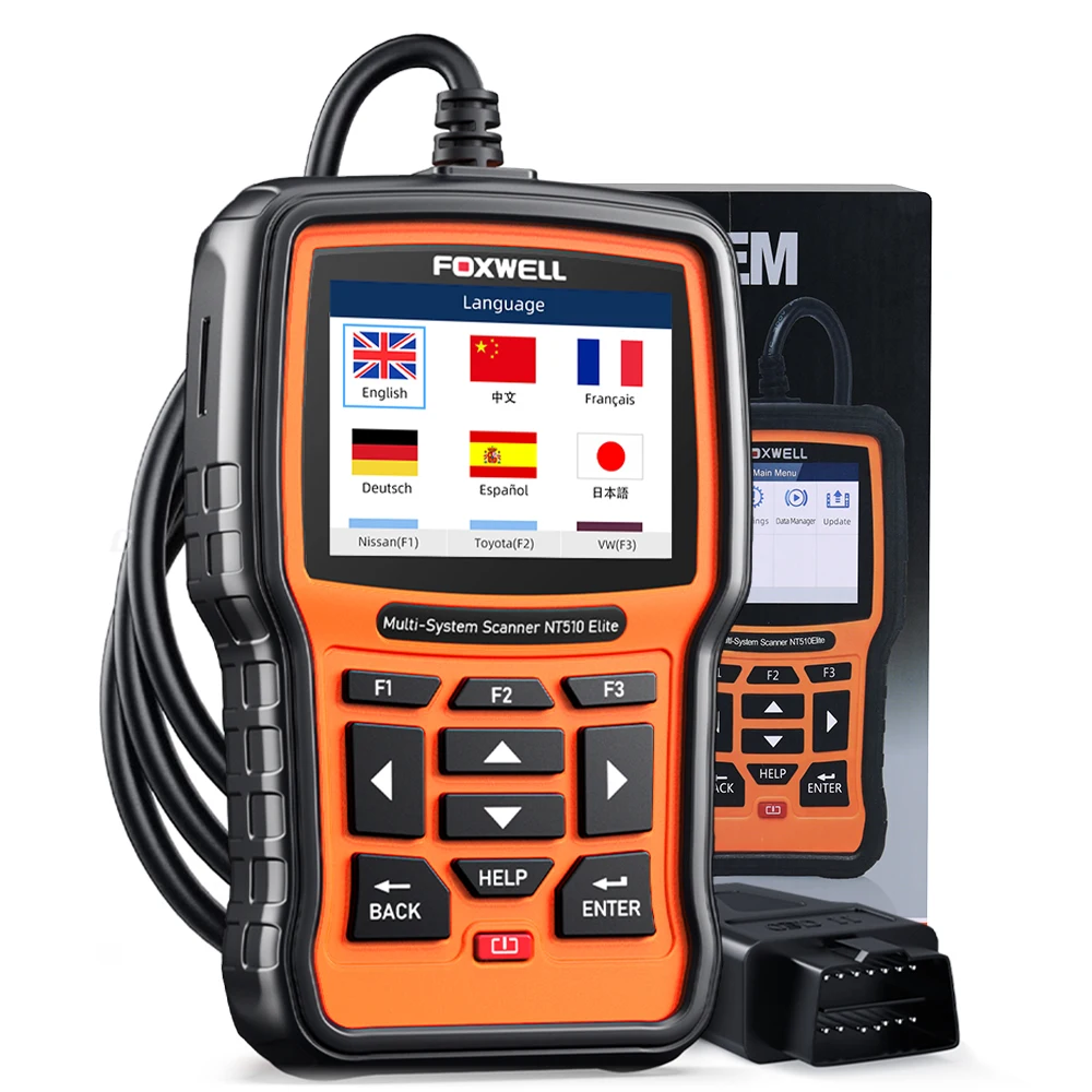 Drahtloser OBD2-Scanner, alle System-bidirektionale Diagnosetools, Ölreset, EPB, SAS, TPS, TPMS, FOXWELL NT510, Elite OBD 2, automatischer Scan