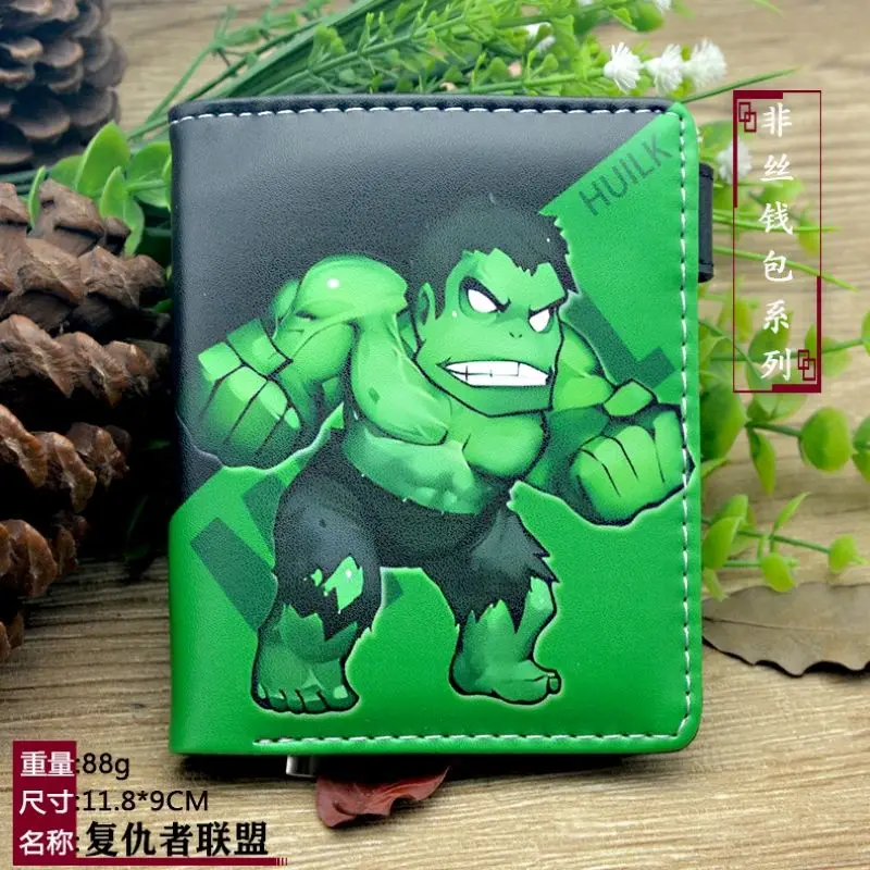 marvel Avengers Short Wallet Spider-Man Personalized Cartoon Children Boy Teenage Student Change Card Pack Anime Birthday Gift