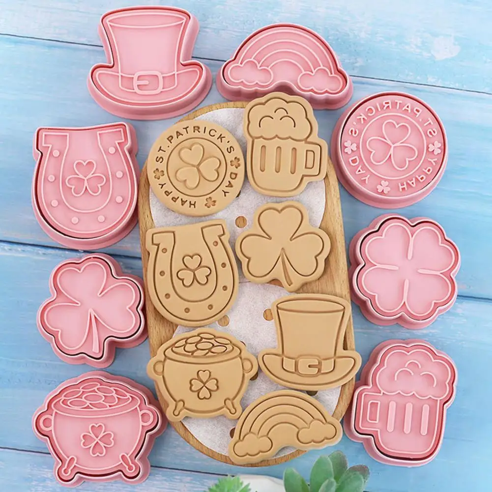 Fondant Cutters 8Pcs/Set Efficient Clear Texture Washable for Saint Patrick's Day