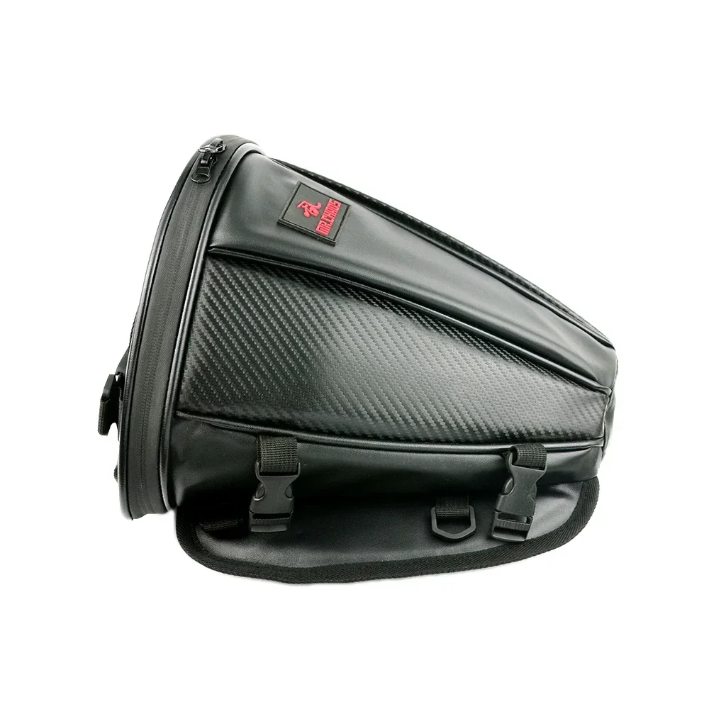 Motorcycle rear seat bag PU leather saddle bag fuel tank bag suitable for motorcycles and electric bicycles