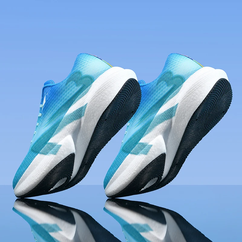 Herren-Freizeitsportschuhe, farbenfrohe Laufschuhe mit Leopardenmuster und Farbverlauf, dicke Sohle, hohe Dämpfung, atmungsaktive Laufschuhe mit feinem Mesh-Material, rutschfest und abriebfest, ideal für Langstreckenläufe, Fitness-Training, tägliche Anlässe und Reisen, trendige Unisex-Schuhe. – Detail 15