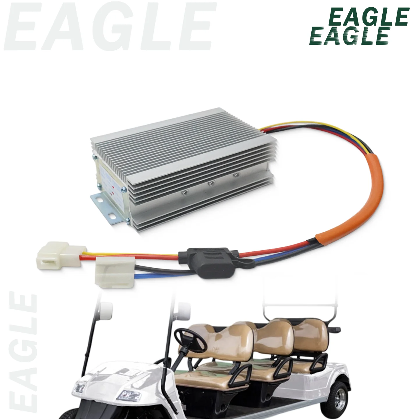 Golf Cart Accessories 48V to 12V DC Converter 20A Voltage Regulator Power Supply for Eagle Golf Cart 3048100-001