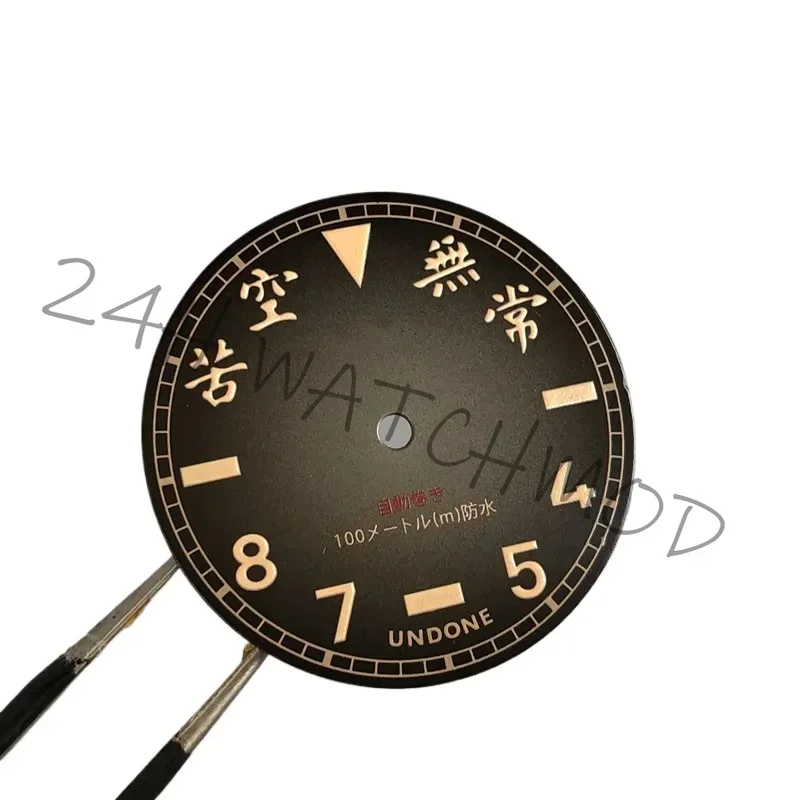 S-Watch Dial Face Insert Parts for Watch NH35 dial Automatic Mechanical Movement for Watch Green lume marine master