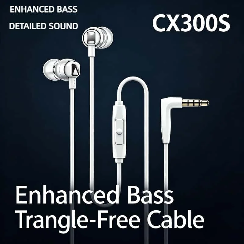 CX300S Wired In Ear Headphones Gaming Music Pure Sound Intelligent Noise Isolation Control Earphones 2026 Version Premium