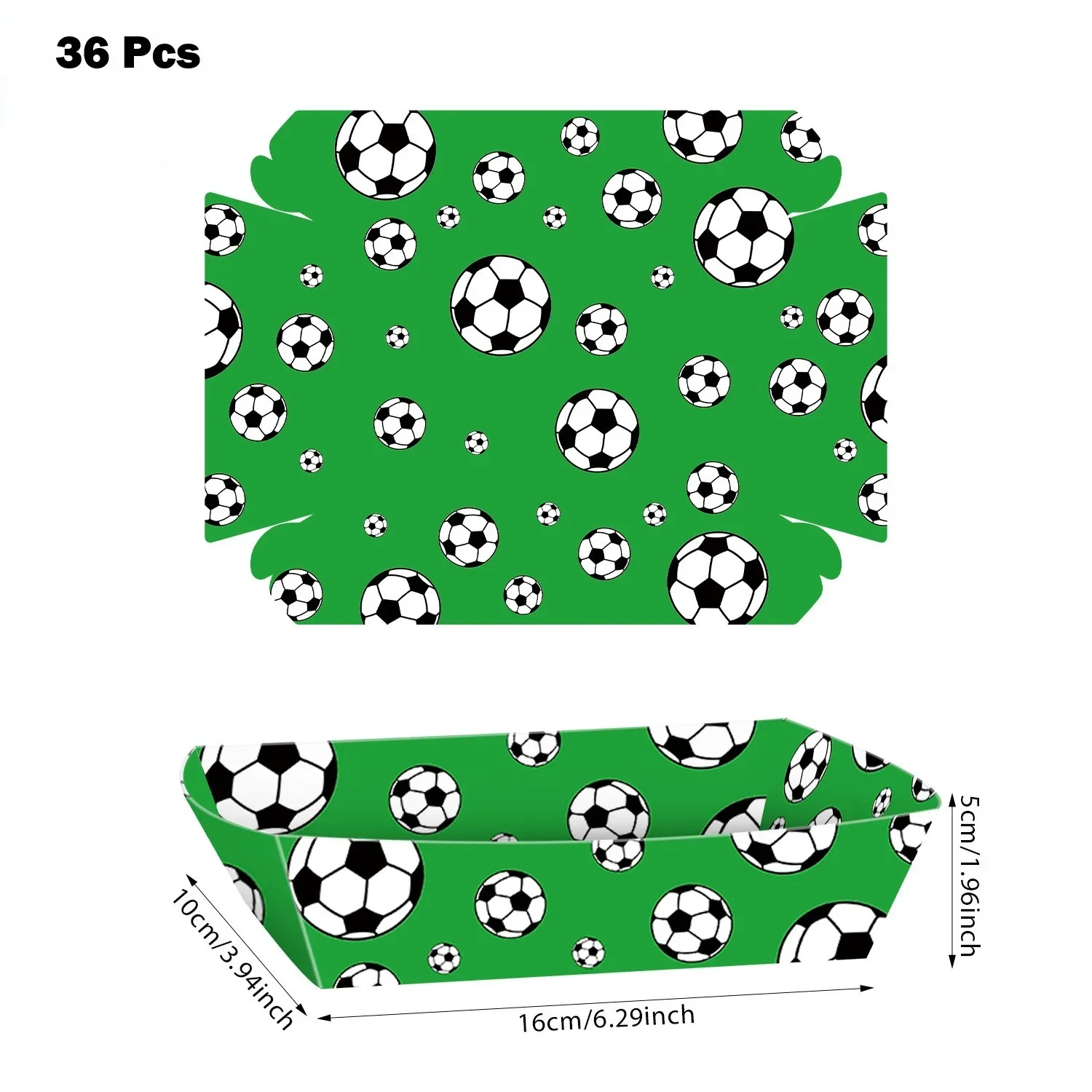 

36 Count Disposable Soccer Themed Food Trays For Serving Fries Nuggets Popcorn And Appetizers At Sports Parties And Events