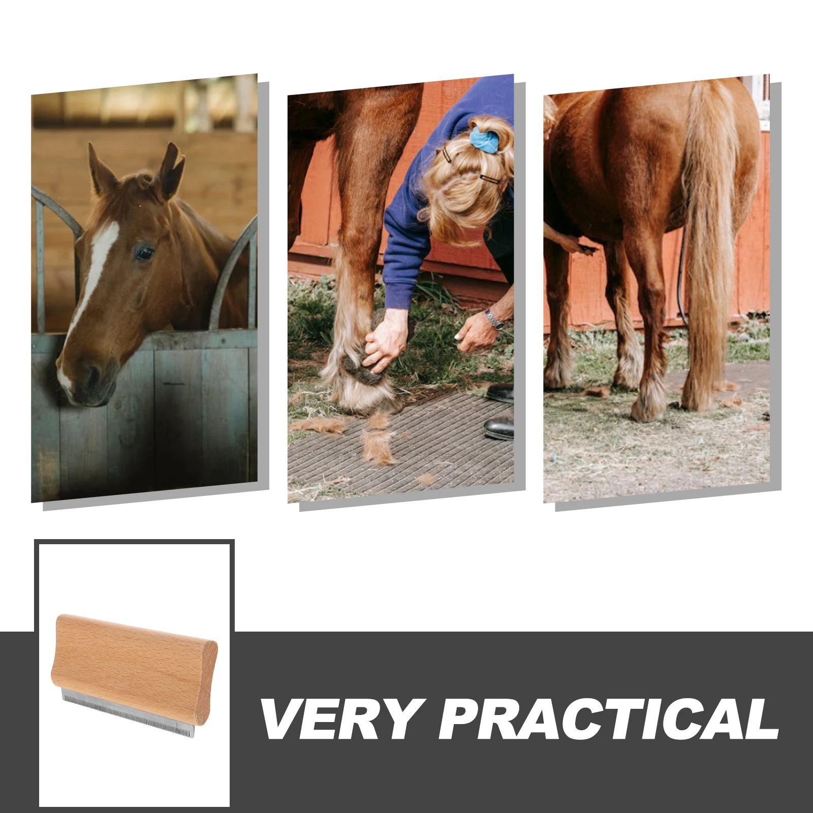 

Pet Hair Removal Comb Dog Grooming Brush 12 5cm Deshedding Horse Cleaning Tools Reusable Safe Wooden Scraper Horsehair