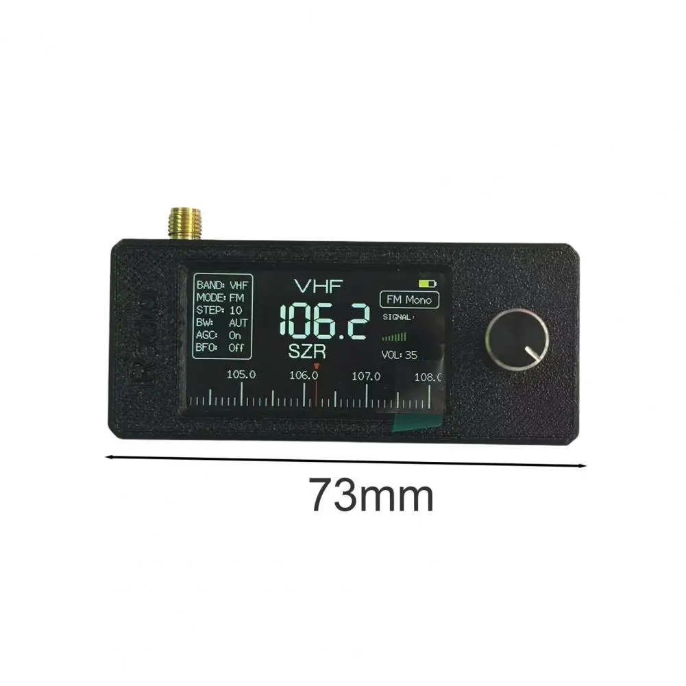 Мини-карманное радио Компактный портативный диапазон радиоприемника с антенной 1,9-дюймовый Ips-экран для использования в помещении и на открытом воздухе Hf/sw/mw/vhf радио
