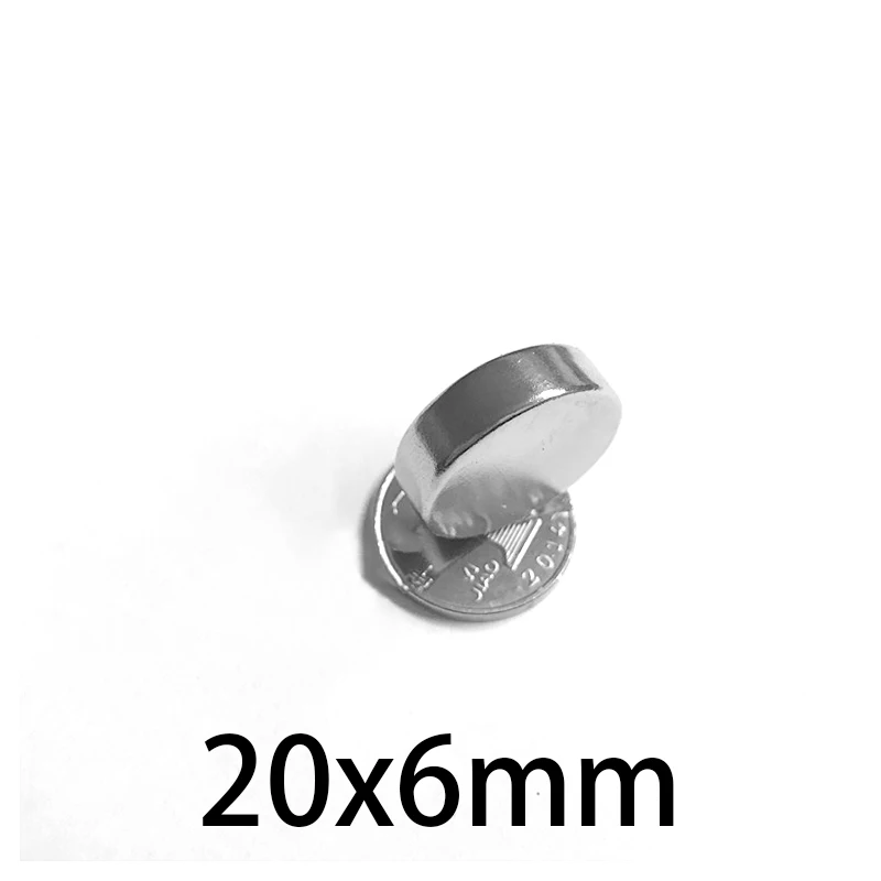 20x6mm Round Powerful Magnetic Magnet 20x6 Strong Disc Magnets For Fridge DIY Building Scientific Craft Education 20*6