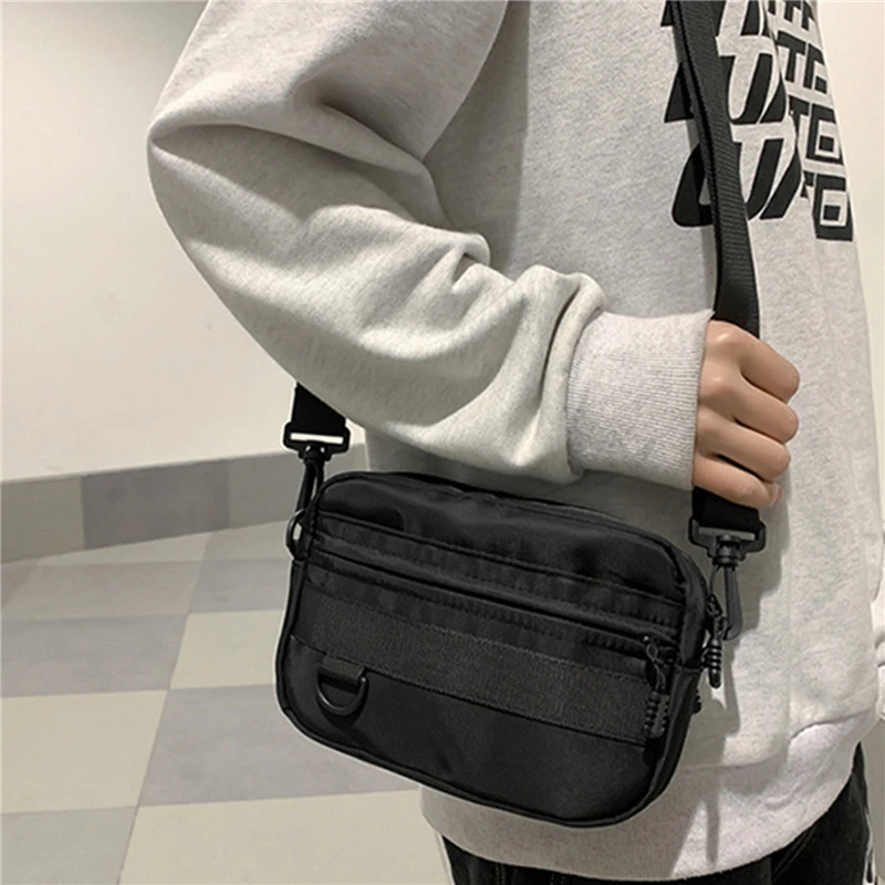 Casual Men Women Unisex Crossbody Bags Fashion Solid Color Couple Shoulder Bag High Quality Nylon Messenger Bag Handbags image 4