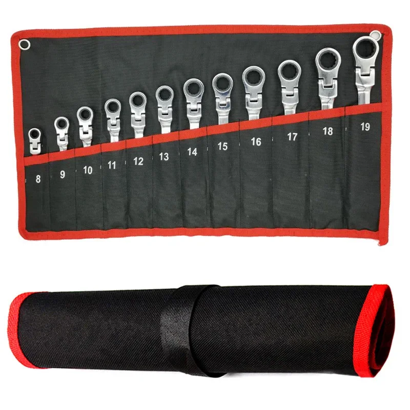 12PC Wrench Dual-purpose Ratchet Wrench 72 Tooth Movable Wrenches Set  Professional Auto Repair Manual Wrenches with Storage Bag