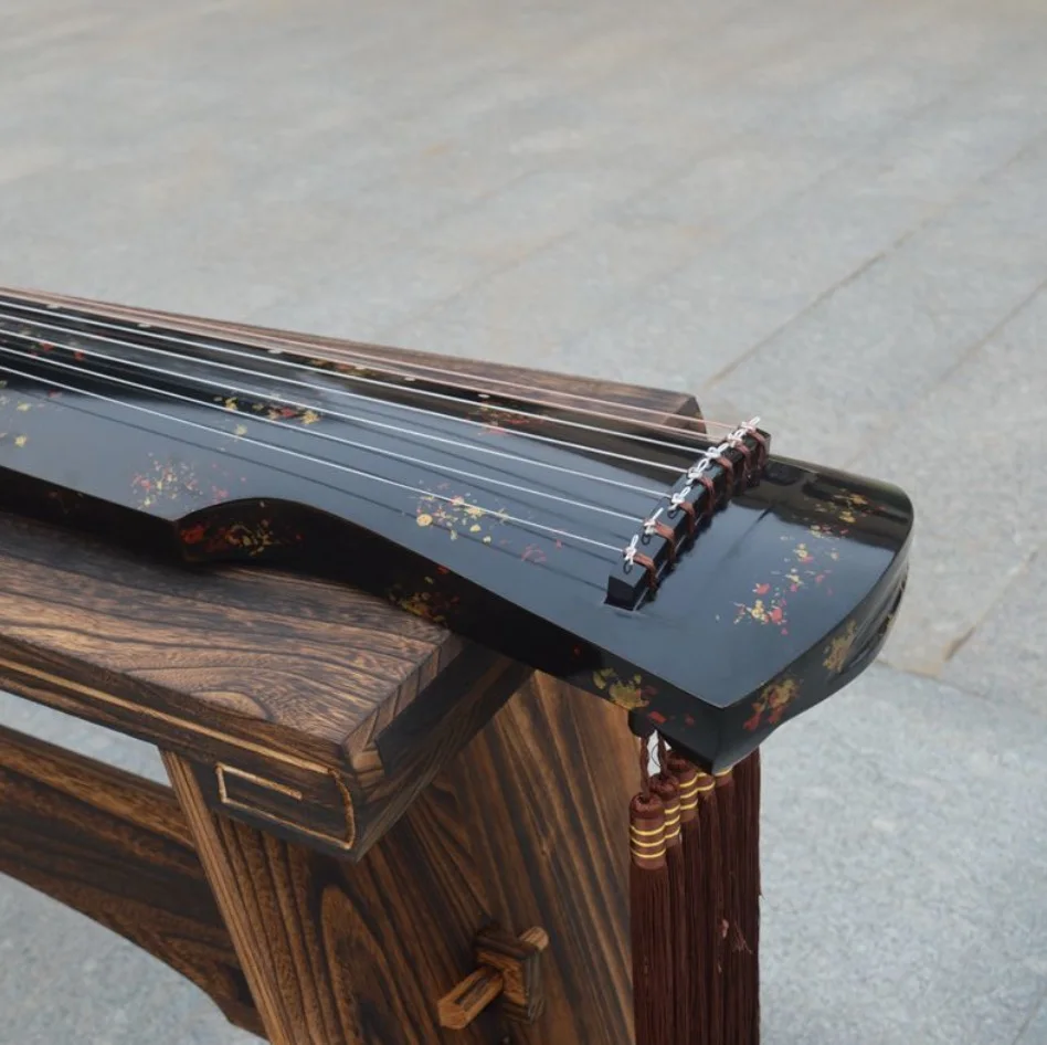 Guqin Fuxi style Flower pattern Chinese stringed instruments