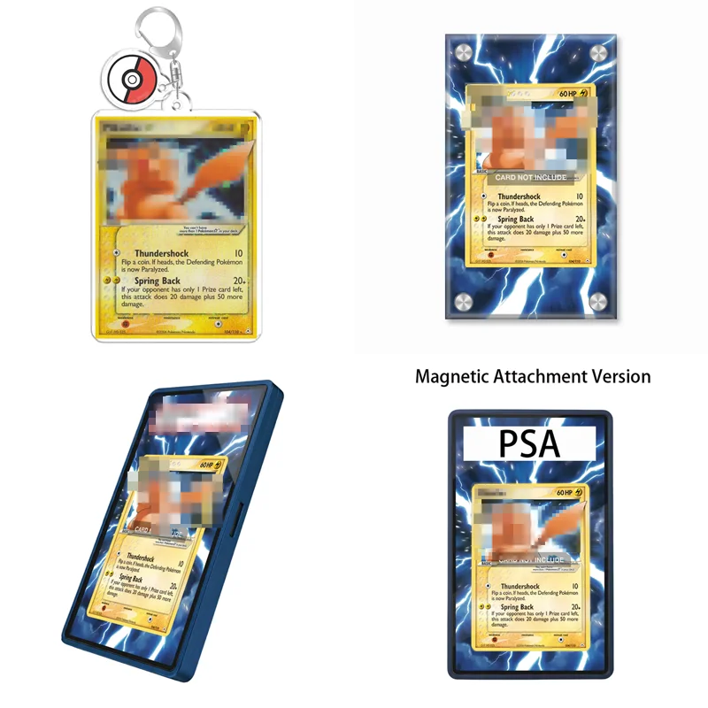 Étui de protection en acrylique recyclable pour porte-clés, avec affichage artistique Pokémon Ex Team Rocket Returns Electric Mouse Star Anime, idéal pour cadeau