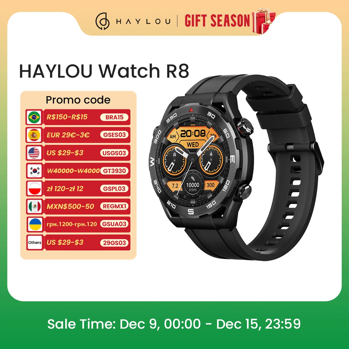 HAYLOU Watch R8 Smartwatch 1.43'' AMOLED HD Display Smart Watch Bluetooth Call & Voice Assistant Mulitary-grade Toughness Watch