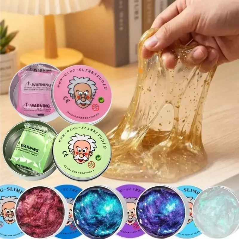 *New Stress Relief Toys Old Man Liquid Squishy Transparent Crystal Slime Fluffy Foam Putty Kids Safe Bouncy Stretchy Color Slime