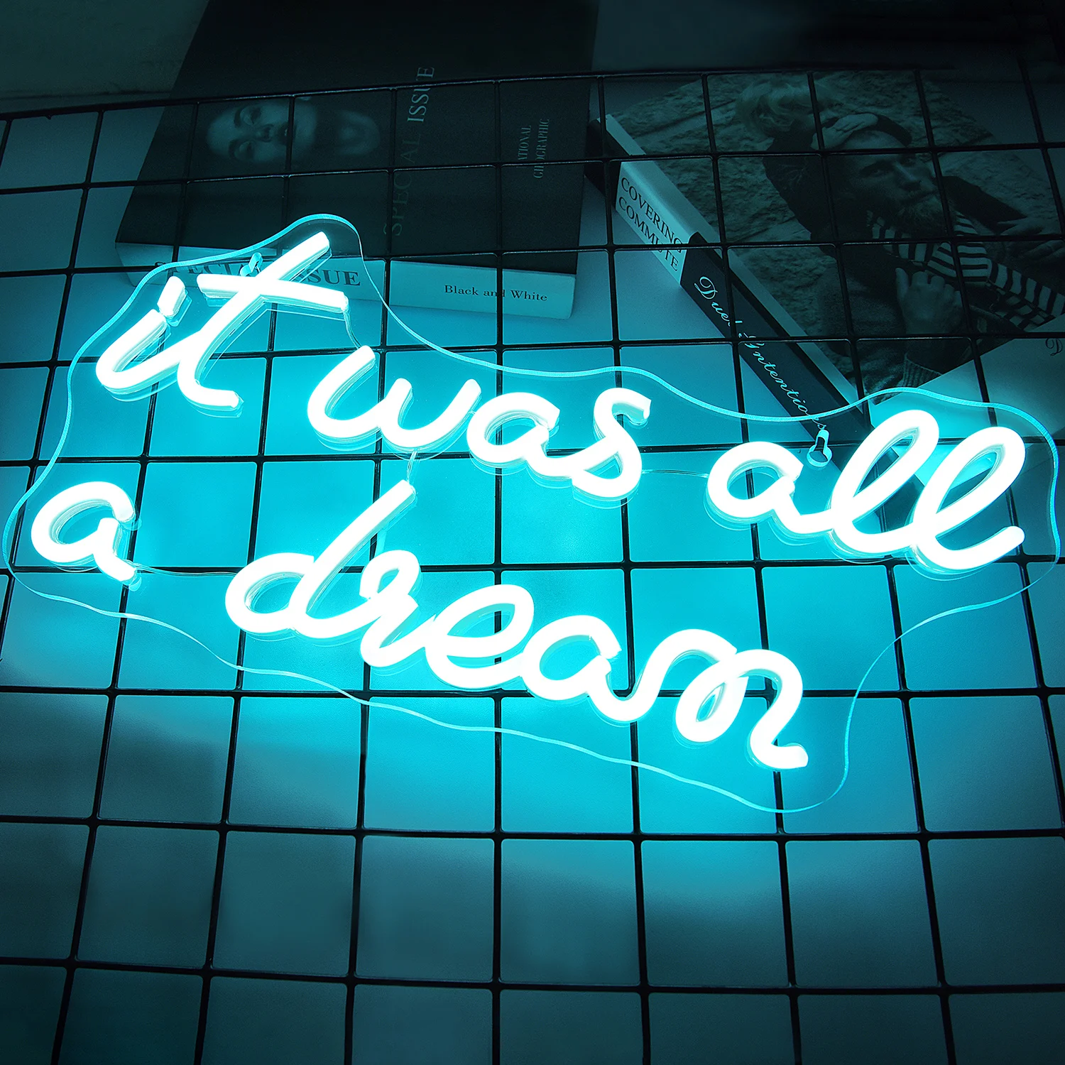 It Was All a Dream Neon Sign for Wall Decor USB Powered It Was All a Dream Sign Letters Led Light Up Sign for Party Game Room