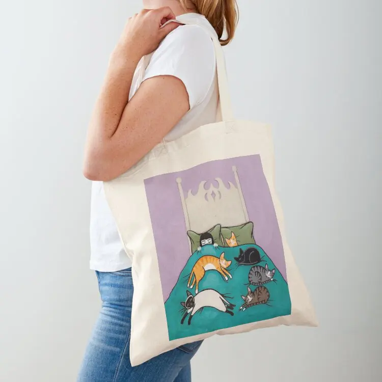 

Bed Time with Cats Tote Bag great bag shopping bag logo luxury women cute tote