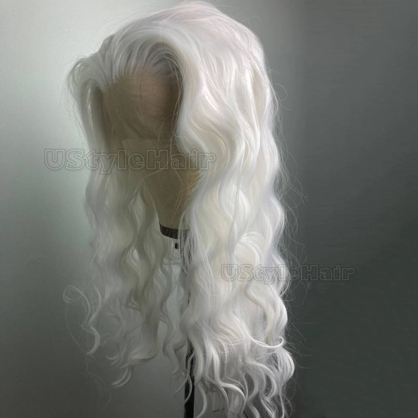 الأبيض موجة عميقة شعر مستعار 13x4 الدانتيل شعر مستعار أمامي طويل الاصطناعية الباروكات الأمامية للنساء غلويليس ارتداء اليومي تأثيري الباروكات مقاومة للحرارة #4