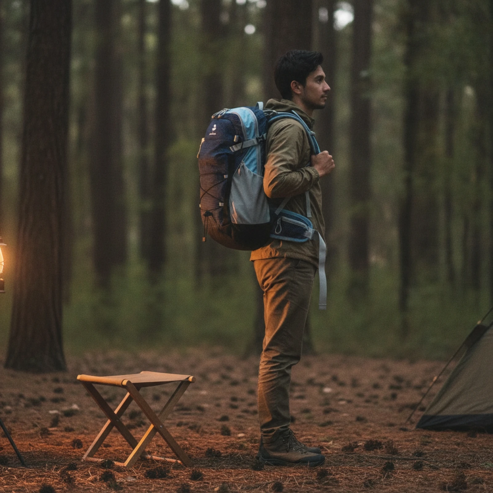 Hiking Backpack Lightweight Outdoor Backpack with Waist Belt Hiking Pack with Compression Straps Adjustable Bag Compact