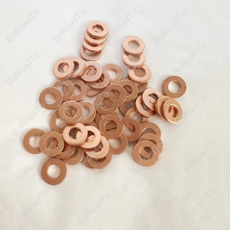 100 PCS 7x13mm Common Rail Injector Nozzle Copper Pad Gasket For Diesel IInjector Sealing, DieselI Pump Repair Tool Parts